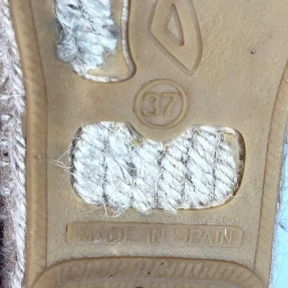 ASH Spain Rockstud Leather Suede Flat Espadrilles Brown Piton Print 37 US 6,5 - Picture 15 of 16